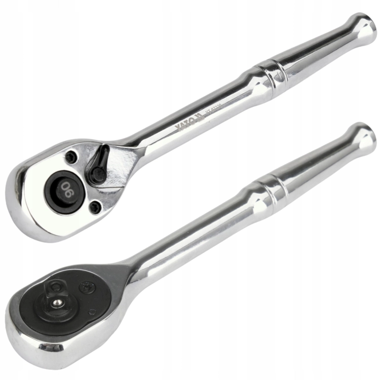 YATO GRZECHOTKA 1/4'' 150mm CrV CHROM POŁYSK 90 ZĘBÓW PRZYCISK QUICK RELEASE