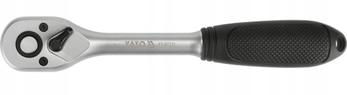 YATO GRZECHOTKA PROSTA 3/8'' 200mm 72 ZĘBY PRZYCISK QUICK RELEASE STAL CrV