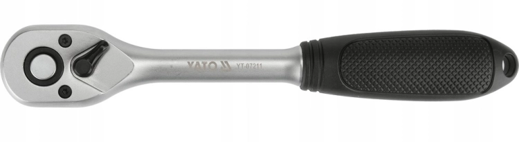 YATO GRZECHOTKA PROSTA 3/8'' 200mm 72 ZĘBY PRZYCISK QUICK RELEASE STAL CrV