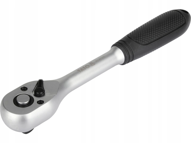 YATO GRZECHOTKA PROSTA 3/8'' 200mm 72 ZĘBY PRZYCISK QUICK RELEASE STAL CrV