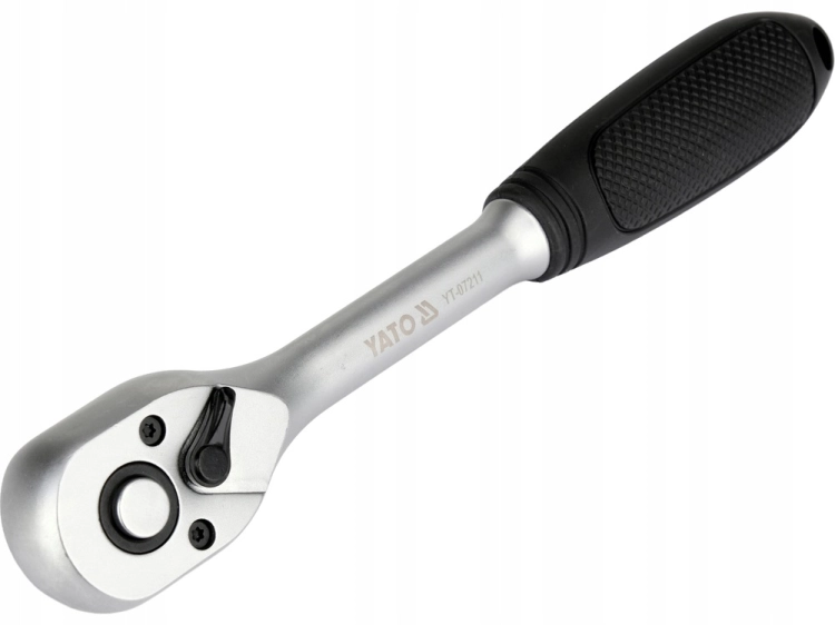 YATO GRZECHOTKA PROSTA 3/8'' 200mm 72 ZĘBY PRZYCISK QUICK RELEASE STAL CrV