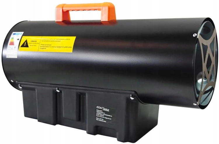 NAGRZEWNICA GAZOWA 45kW REDUKTOR TERMOSTAT LCD +WĄŻ GAZOWY DMUCHAWA FARELKA