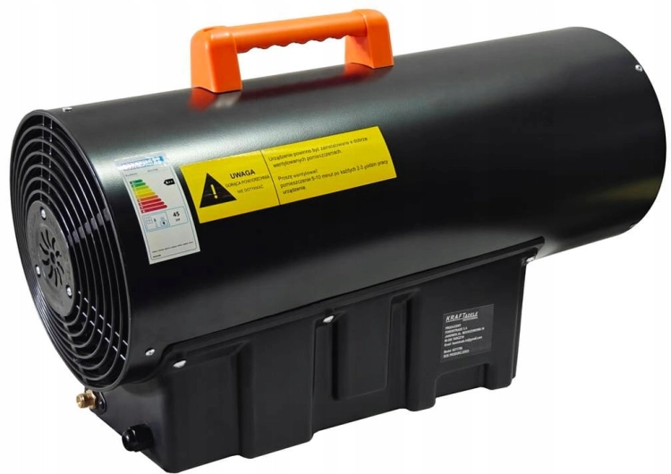 NAGRZEWNICA GAZOWA 45kW REDUKTOR TERMOSTAT LCD +WĄŻ GAZOWY DMUCHAWA FARELKA