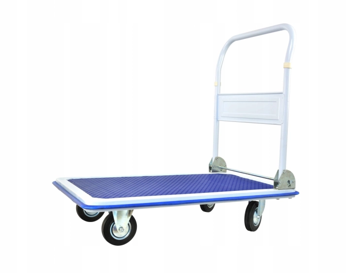 WÓZEK PLATFORMOWY MAGAZYNOWY 300KG SKŁADANA RĄCZKA 910X610MM 4 KOŁA G71105