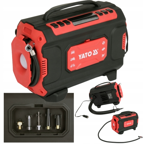 KOMPRESOR SAMOCHODOWY 12V/230V 100 W 150 PSI 22l/min WYŚWIETLACZ LED YATO