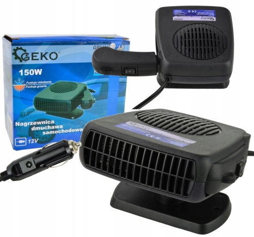 GEKO EFEKTYWNA NAGRZEWNICA SAMOCHODOWA GRZEJNIK FARELKA 150W 12V G80450