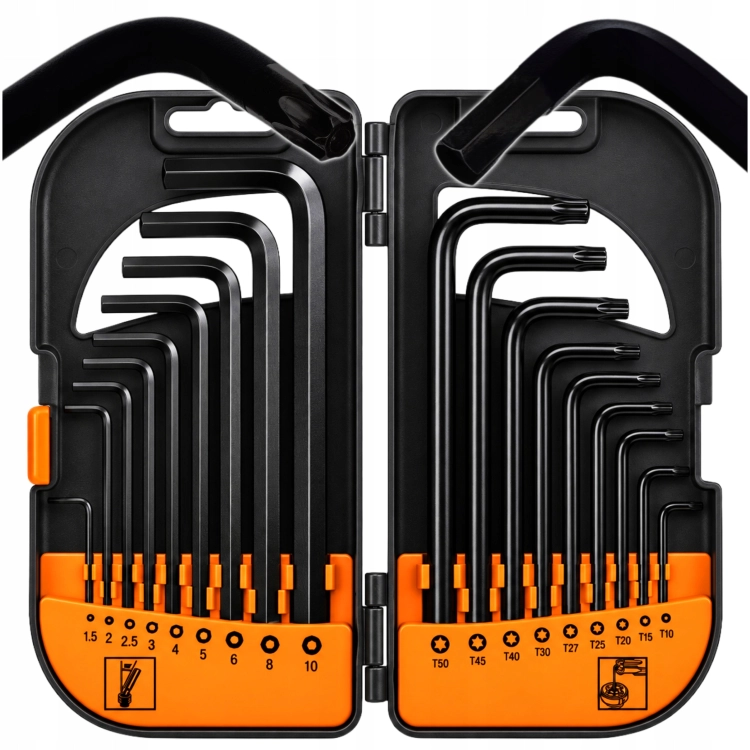 ZESTAW KLUCZY TORX HEX 18EL.T10-T50 1,5-10mm CrV ETUI KRAFT&amp;DEL E KD12679