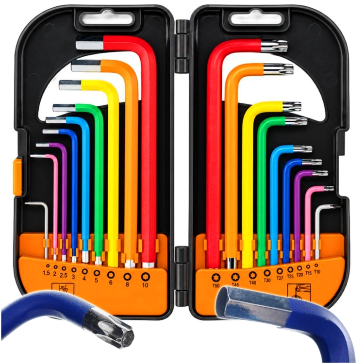 ZESTAW KLUCZY TORX HEX 18EL.T10-T50 1,5-10mm CrV ETUI KRAFT&amp;DEL E KD12678