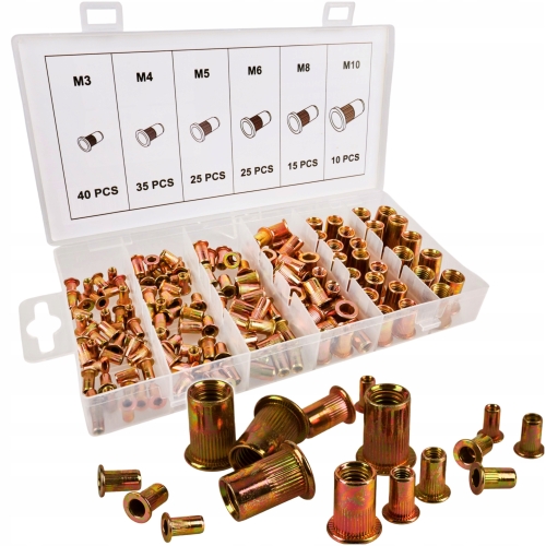KRAFT&amp;DELE ZESTAW NITONAKRĘTEK STALOWYCH M3-M10 150 SZT. ORGANIZER KD12676
