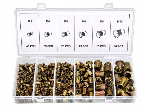 KRAFT&amp;DELE ZESTAW NITONAKRĘTEK STALOWYCH M3-M10 150 SZT. ORGANIZER KD12676