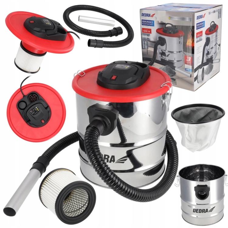 DEDRA ODKURZACZ KOMINKOWY DO POPIOŁU 1200W ZBIORNIK 20L DED6593