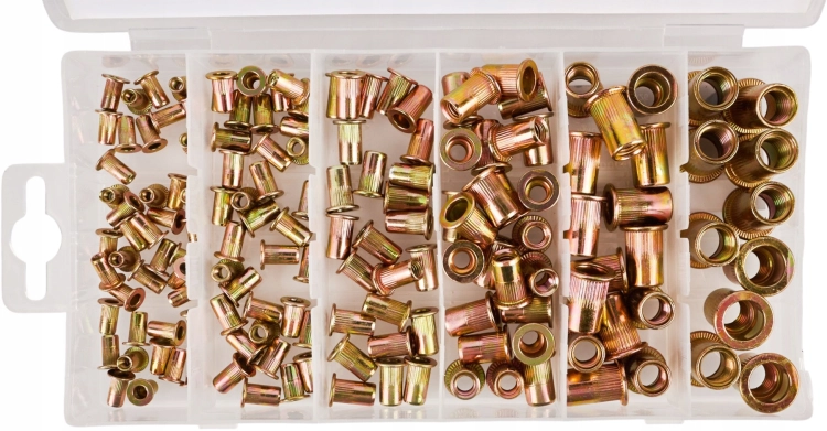 KRAFT&amp;DELE ZESTAW NITONAKRĘTEK STALOWYCH M3-M10 150 SZT. ORGANIZER KD12676