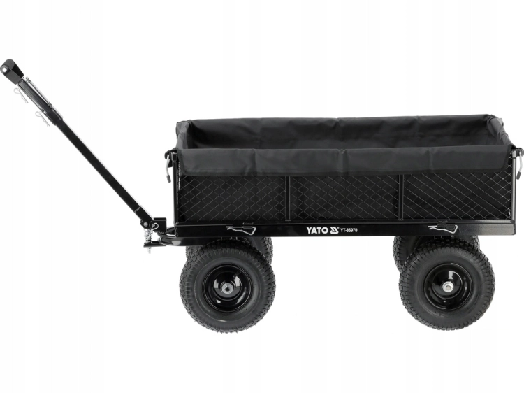 YATO WÓZEK OGRODOW XL 450KG PRZYCZEPKA Z POKROWCEM POMPOWANE KOŁA 13'' 86970