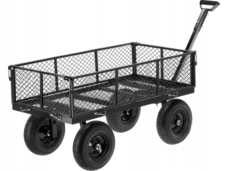 YATO WÓZEK OGRODOW XL 450KG PRZYCZEPKA Z POKROWCEM POMPOWANE KOŁA 13'' 86970