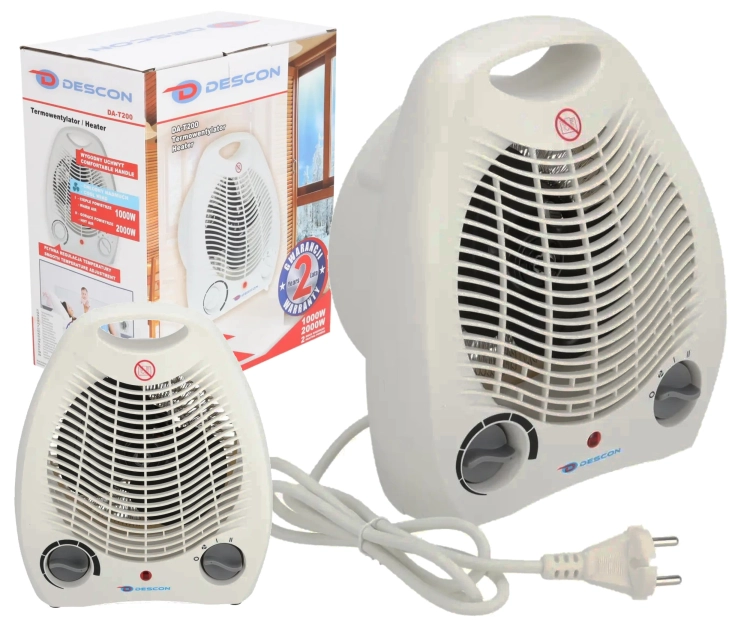 TERMOWENTYLATOR GRZEJNIK ELEKTRYCZNY FARELKA 2000W TERMOSTAT 3 TRYBY NAWIEW