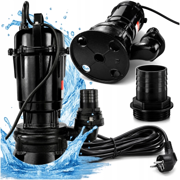 3850W POMPA DO WODY BRUDNEJ SZAMBA Z ROZDRABNIACZ MOCNA ZATAPIALNA ADAPTER
