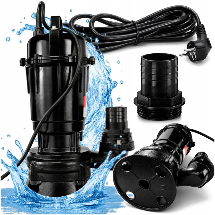 3850W POMPA DO WODY BRUDNEJ SZAMBA Z ROZDRABNIACZ MOCNA ZATAPIALNA ADAPTER