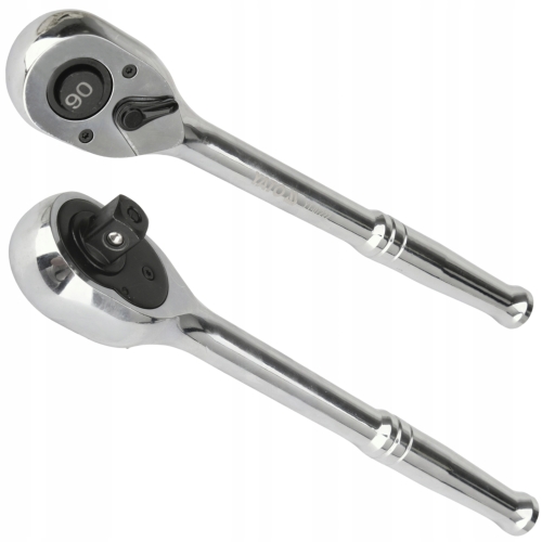 YATO GRZECHOTKA 1/2'' 250mm CrV CHROM POŁYSK 90 ZĘBÓW PRZYCISK QUICK RELEASE