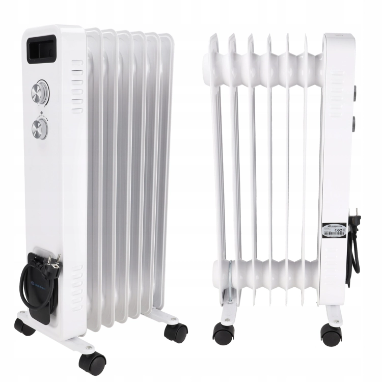 GRZEJNIK ELEKTRYCZNY OLEJOWY TERMOSTAT 1500W 7 ŻEBER ENERGOOSZCZĘDNY MOCNY