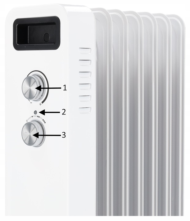 GRZEJNIK ELEKTRYCZNY OLEJOWY TERMOSTAT 1500W 7 ŻEBER ENERGOOSZCZĘDNY MOCNY