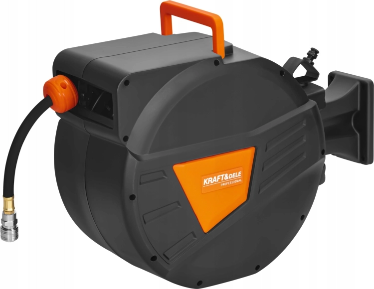 WĄŻ PNEUMATYCZNY NA ZWIJAKU AUTOMATYCZNYM ZWIJANY 20M+2M 1/4'' PVC NA ŚCIANĘ