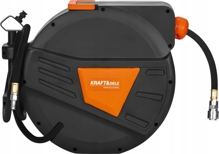 WĄŻ PNEUMATYCZNY NA ZWIJAKU AUTOMATYCZNYM ZWIJANY 20M+2M 1/4'' PVC NA ŚCIANĘ