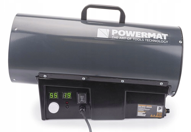 NAGRZEWNICA GAZOWA DMUCHAWA TERMOSTAT 45 KW LCD PIECYK FARELKA REGULACJA