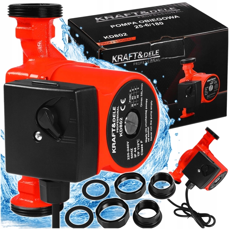 KRAFTDELE POMPA OBIEGOWA 25-6/180 DO 6M 58LMIN 230V ZŁĄCZKI USZCZELKI KD802
