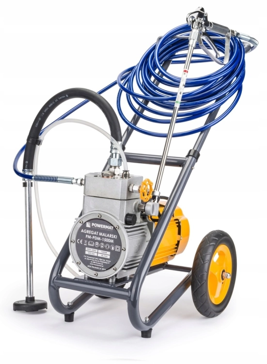 AGREGAT MALARSKI PISTOLET HYDRODYNAMICZNY 1500W + DYSZE +WĄŻ + PRZEDŁUŻKA