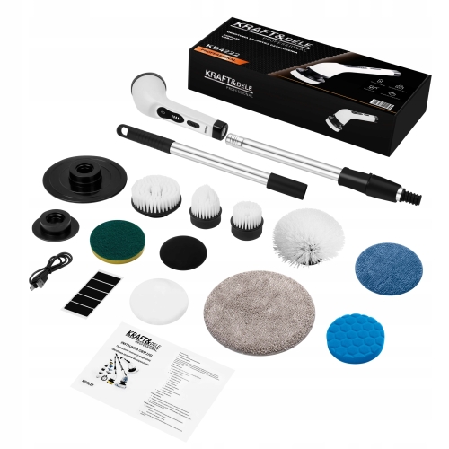 BEZPRZEWODOWA OBROTOWA SZCZOTKA DO CZYSZCZENIA 2500MAH +OSPRZĘT KD4222
