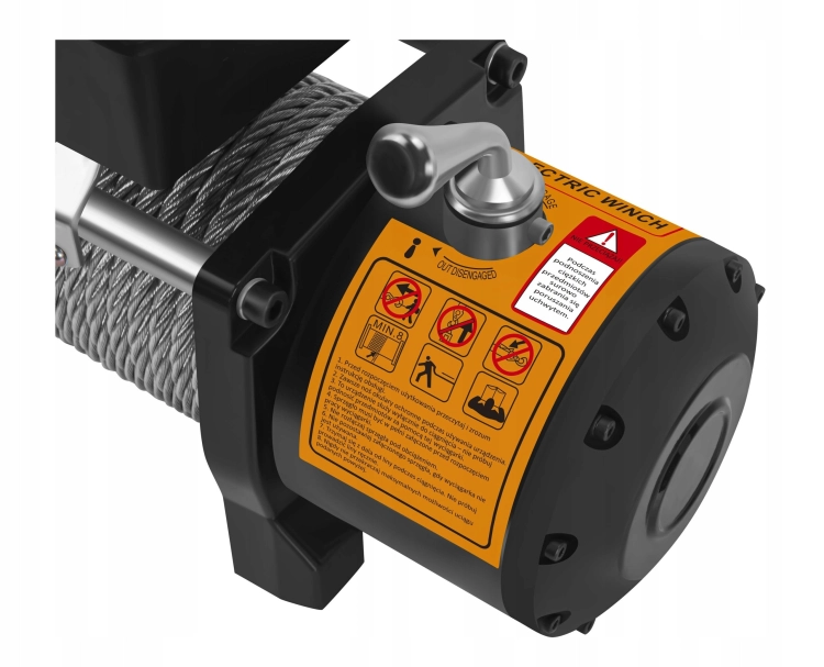 ELEKTRYCZNA WCIĄGARKA WYCIĄGARKA SAMOCHODOWA 4700W 4310KG 12V HAK LINA STAL