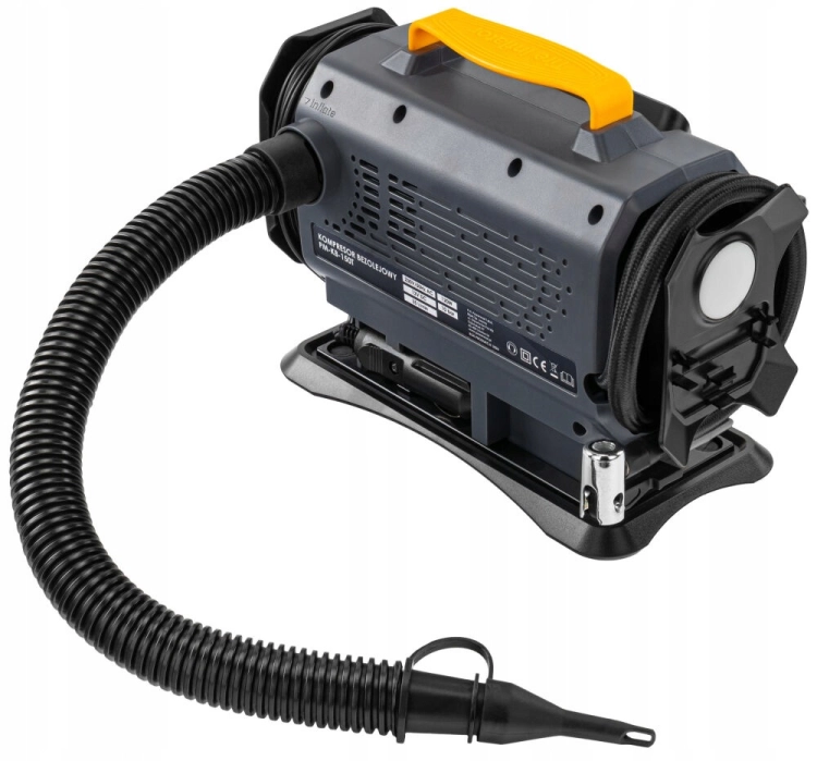 KOMPRESOR SAMOCHODOWY 1200W 12V 230V 10BAR LCD LATARKA + NASADKI PM-KB-150T
