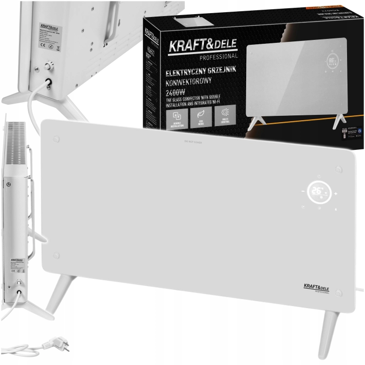 ELEKTRYCZNY GRZEJNIK KONWEKTOROWY 2400W WI-FI 15-50°C TRYB ECO ANTI-FROST