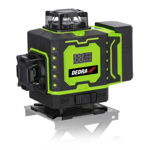 LASER KRZYŻOWY POZIOMICA LASEROWA PŁASZCZYZNOWA 360 4D ZIELONY STATYW DEDRA