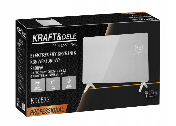 ELEKTRYCZNY GRZEJNIK KONWEKTOROWY 2400W WI-FI 15-50°C TRYB ECO ANTI-FROST
