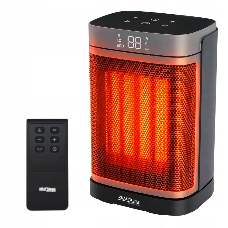 TERMOWENTYLATOR GRZEJNIK ELEKTRYCZNY 1000W/1500W WYŚWIETLACZ LED REGULACJA