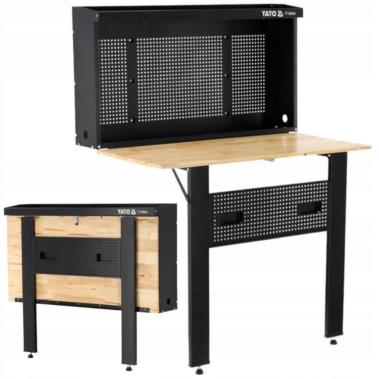 STÓŁ ROBOCZY WARSZTATOWY GARAŻOWY SKŁADANY BLAT 120CM x 60CM UDŹWIG 135 KG