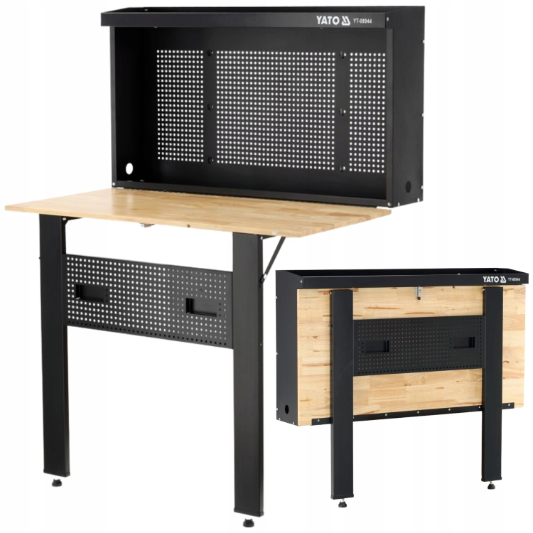 STÓŁ ROBOCZY WARSZTATOWY GARAŻOWY SKŁADANY BLAT 120CM x 60CM UDŹWIG 135 KG
