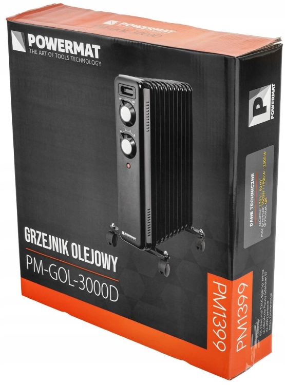 GRZEJNIK OLEJOWY ELEKTRYCZNY 2500W 11 ŻEBER KALORYFER MOCNY TERMOSTAT KÓŁKA