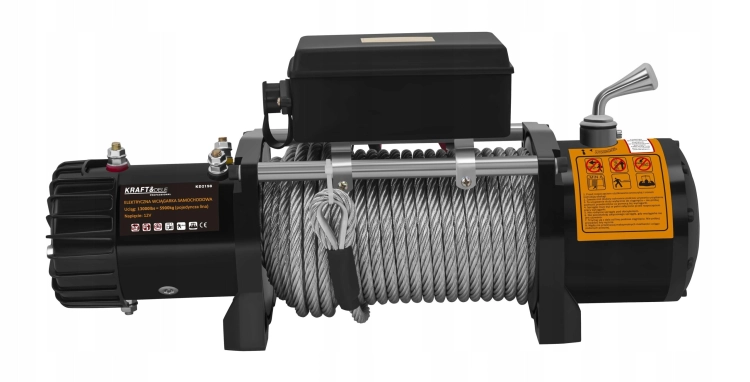 ELEKTRYCZNA WCIĄGARKA WYCIĄGARKA SAMOCHODOWA 5000W 5900KG 12V HAK LINA STAL
