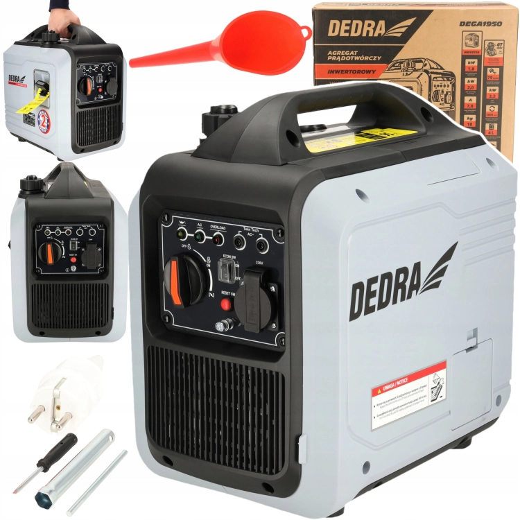 AGREGAT PRĄDOTWÓRCZY INWERTOROWY CICHY GENERATOR PRĄDU 2KW 79CM3 DEDRA