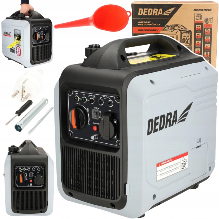 AGREGAT PRĄDOTWÓRCZY INWERTOROWY CICHY GENERATOR PRĄDU 2KW 79CM3 DEDRA