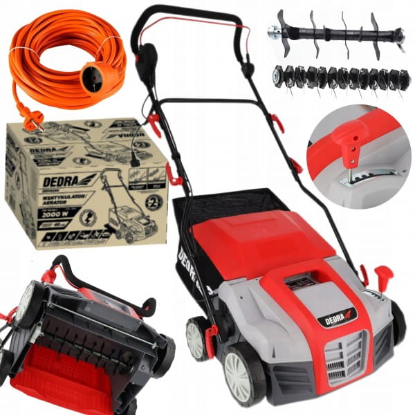DEDRA WERTYKULATOR AERATOR ELEKTRYCZNY TRAWY 2000W 40CM KULTYWATOR +P 10M