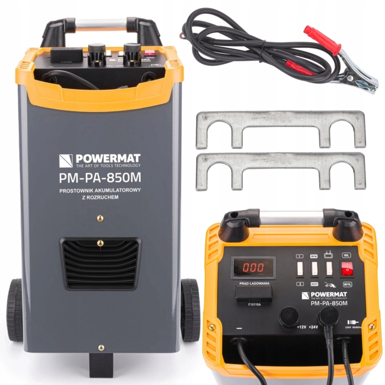 PROSTOWNIK SAMOCHODOWY Z ROZRUCHEM AKUMULATOROWY 850A 12/24V ROZRUCH MOCNY
