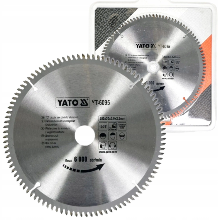 YATO TARCZA WIDIOWA TNĄCA PIŁA TARCZOWA DO ALUMINIUM 250x30x100 YT-6095