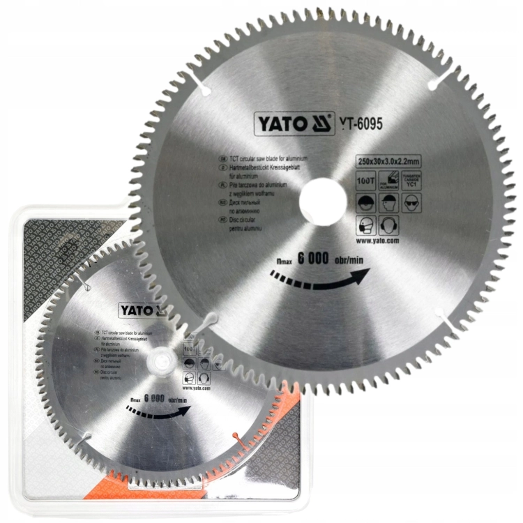 YATO TARCZA WIDIOWA TNĄCA PIŁA TARCZOWA DO ALUMINIUM 250x30x100 YT-6095