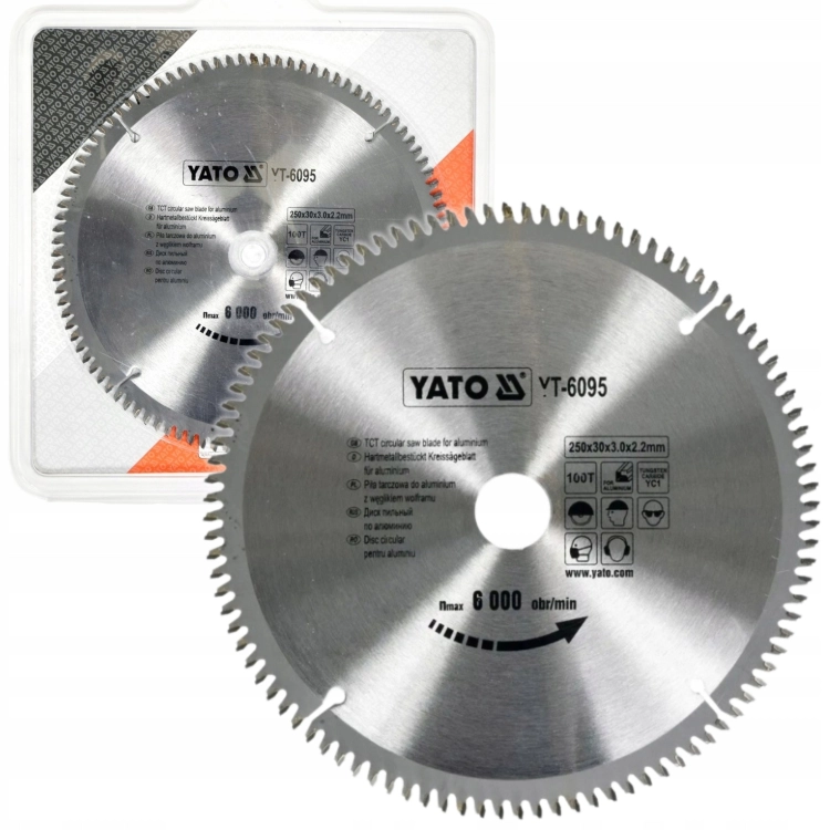 YATO TARCZA WIDIOWA TNĄCA PIŁA TARCZOWA DO ALUMINIUM 250x30x100 YT-6095