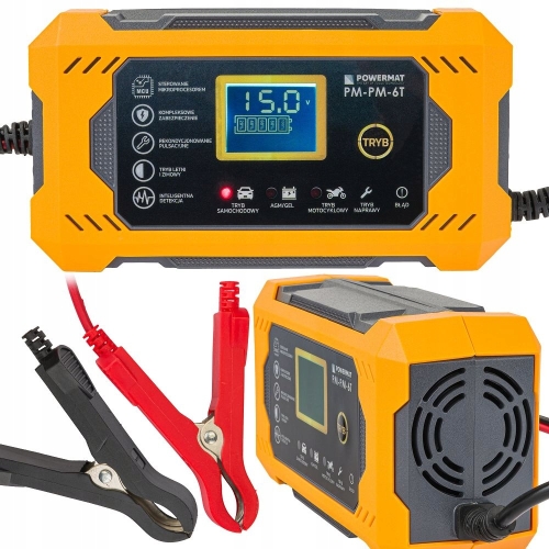 PROSTOWNIK AKUMULATOROWY MIKROPROCESOROWY 12V SAMOCHODOWY 6A ŁADOWARKA HIT
