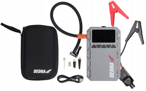 URZĄDZENIE ROZRUCHOWE BOOSTER 12V KOMPRESOR SAMOCHODOWY POWERBANK 12000MAH