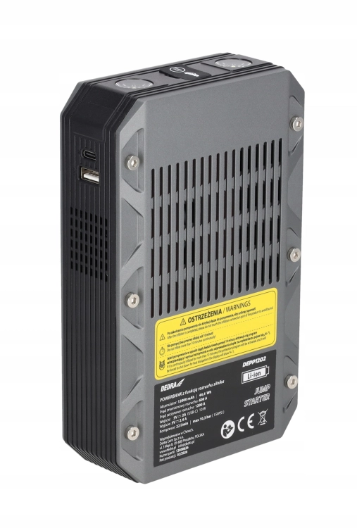 URZĄDZENIE ROZRUCHOWE BOOSTER 12V KOMPRESOR SAMOCHODOWY POWERBANK 12000MAH